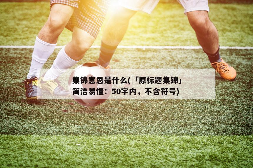 集锦意思是什么(「原标题集锦」简洁易懂：50字内，不含符号)